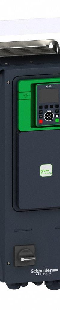 SCHNEIDER Variable Frequency Drive: In Phase Three, Out Phase Three, 1 hp, No Bypass, Programmable (MPN ATV950U07N4EU). Key specifications — Style: Compact; Color: Black/Green; Output Phase: Three.