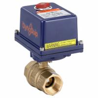 DYNAQUIP CONTROLS Electrically Actuated Two-Way Ball Valve: 1 1/4 in, Brass, 120V AC, FNPT x FNPT (MPN EHG26ATE25). Key specifications — Included Mounting: ISO 5211 Actuator Mounting Pad; Brand: DYNAQUIP CONTROLS; Stem Material: Nickel-Plated Brass; Actuator Features: Position Indicator.