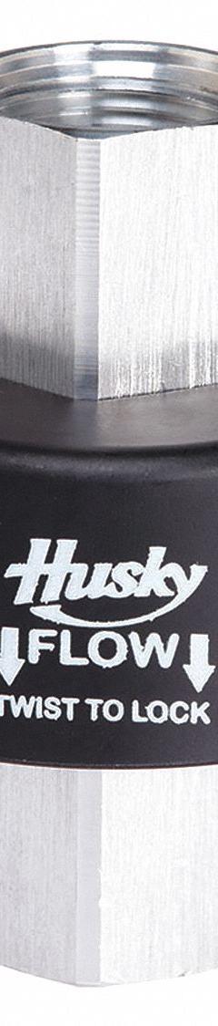 HUSKY Breakaway: Breakaway, Reconnectable, 3/4 in FNPT Inlet, 3/4 in FNPT Discharge, Aluminum Body (MPN 008330). Key specifications — Product Type: Breakaway; Discharge Gender: Female; Inlet Gender: Female; Body Material: Aluminum; Inlet Standard: NPT; Brand: HUSKY; Discharge Standard: NPT; Chemical Compatibility: Ethanol.