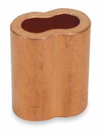 DAYTON Wire Rope Oval Sleeve: Oval Sleeve, Swage, 3/32 in Compatible Rope Dia, Copper, Plain, 25 PK (MPN 1DLE5). Key specifications — Material: Copper; Brand: DAYTON; Finish: Plain.