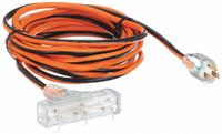 APPROVED VENDOR Extension Cord: Outdoor Use, 25 ft Lg, 3 Outlets, 5-15P, 14/3, SJTW, Black/Orange (MPN 1FD65). Key specifications — Brand: APPROVED VENDOR; Temperature Rating: -40° to 167°F; NEMA Plug Configuration: 5-15P.