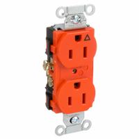 HUBBELL Receptacle: Duplex, 5-15, Orange, 125V AC, 15 A, 2 Pole / 3 Wire (MPN IG15CR)