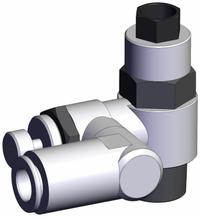 SMC Piloted Non-Return Valve: Universal Fitting, Knurled, 3/8 in Valve Body Size, Meter Out, 3/8 NPT (MPN ASP530F-N03-11S). Key specifications — attr947203: Brass/PBT; attr947205: SMC.