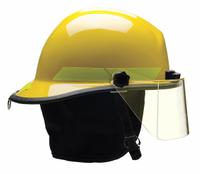 BULLARD Fire Helmet: Yellow, Modern Rear Brim, Chin Strap, 6-Point Sure-Lock(R) Ratchet (MPN PXSYLTL). Key specifications — Color: Yellow; Chin Strap: Yes; Brand: BULLARD; Style: Modern Rear Brim; Suspension: 6-Point Sure-Lock(R) Ratchet.