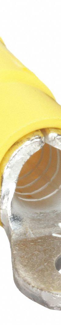 3M Ring Terminal: Yellow, Vinyl Insulation, #6 Stud Size, 12 AWG to 10 AWG Wire Sizes, 600 V (MPN MVU10-6RX). Key specifications — attr1308027: 3M; attr1356513: MVU10.