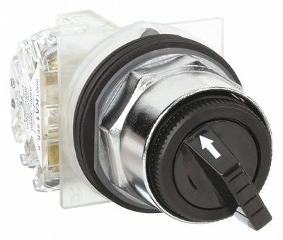 SCHNEIDER Selector Switch: 30 mm Panel Mounting Size, 2 Positions, Short Lever, 1NC/1NO - Selector Switches