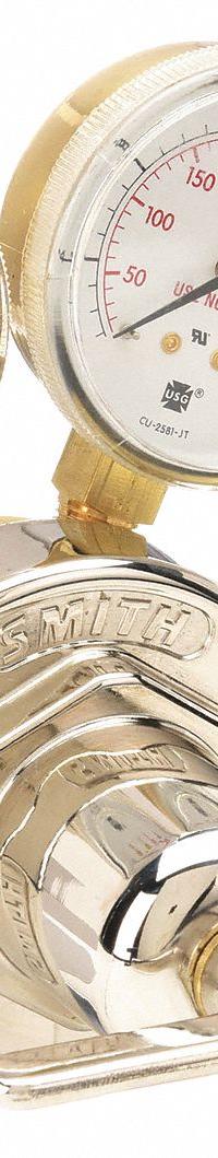 SMITH EQUIPMENT Gas Regulator: Single Stage, CGA 300 Inlet, 9/16"-18 M LH Outlet, 15 psig, Acetylene (MPN 40-15-300). Key specifications — Brand: SMITH EQUIPMENT; Manufacturer Part Number: 40-15-300; Diaphragm Material: Stainless Steel; Outlet Connection: 9/16"-18 M LH; Inlet Connection: CGA 300.