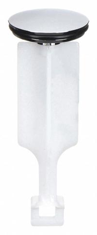 KISSLER Drain Stopper: 1 1/4 in Overall Dia, Plastic, Plastic, Silver, Pop Up (MPN 58-1165). Key specifications — Material: Plastic; Color: Silver; Brand: KISSLER; Application: Sink.