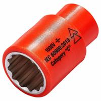 ITL Insulated Socket: 3/8 in Drive Size, 3/4 in Socket Size, 2 in Overall Lg, 12-Point, Std, Chrome (MPN 01739). Key specifications — attr1204321: Not Tether Capable; attr1204320: Chrome; attr1204316: ITL.