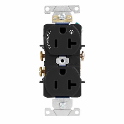 LEVITON Duplex Receptacle/Oultet, 20 Amp: Duplex, 5-20, Black, 125V AC, 20 A - General Purpose Receptacles