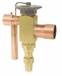 PARKER Thermostatic Expansion Valve: OE, Straight-Thru, For R-22 Refrigerant Type, Externally Adj (MPN OE-40-VX100). Key specifications — Brand: PARKER; For Refrigerant Type: R-22; Includes: Sensing Bulb Mounting Clamp; Strainer Type: Permanent; Superheat Adjustment: Externally Adjustable; Manufacturer Part Number: OE-40-VX100; Configuration: Straight-Thru.