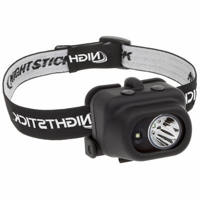 NIGHTSTICK Headlamp: 180 lm Max. Brightness, 158 m Max Beam, 4 Light Outputs, Black - Headlamps