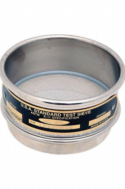 COLE-PARMER Standard Stainless Steel Cloth Test Sieve: Stainless Steel - Standard Stainless Steel Cloth Test Sieves