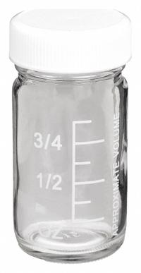 WHEATON Storage Bottle: 30 mL, 33-400 mm, Colorless, 48 Bottles, 34 mm Body Dia, Soda Lime Glass (MPN W216966). Key specifications — Brand: WHEATON; Graduated: Yes; Pre-Cleaned: None; Body Color: Colorless; Screw Closure Size: 33-400 mm.