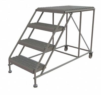 TRI-ARC Mobile Work Platform: 3.3 ft Platform Ht - Max, 24 in x 35 in, Steel - Tilt-&-Move Rolling Single-Access Platforms