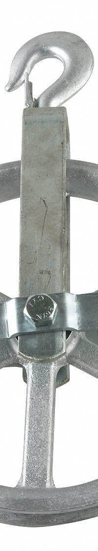 PEERLESS Pulley Block: Swivel, Lifting/Pulling, 1,200 lb Working Load Limit, Fibrous Rope, Sleeve (MPN 5-00-031595-). Key specifications — Product Type: Well Wheel Pulley Block; Brand: PEERLESS; Compatible Rope Type: Fibrous Rope; Pulley Type: Swivel; Attachment Type: Swivel Hook; Operation: Lifting; Bearing Type: Sleeve; Finish: Galvanized.