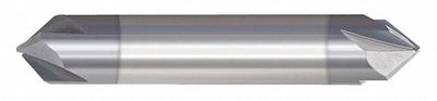APPROVED VENDOR Chamfer Mill: Carbide, AlTiN Coated, Double End, 4 Flute, 90° - Double-End Carbide Chamfer Mills