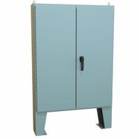 HAMMOND Electrical Enclosure: Steel, 54 in x 42 in x 9 in, NEMA 12, w/Panel, Solid Cover, Hinged (MPN 1422A8F). Key specifications — Brand: HAMMOND; Closure Method: Handle; Knockouts: Not Included.