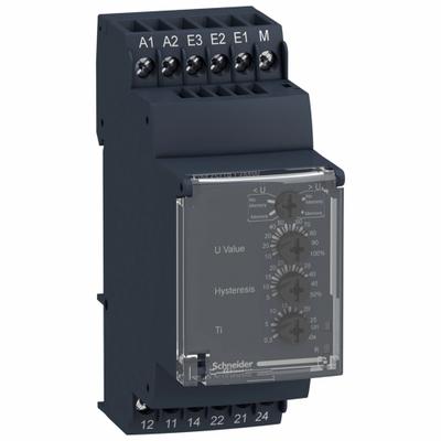 SCHNEIDER Voltage Sensing Relay: DIN-Rail Mounted, 12 Pins/Terminals, 5 A, 24 to 240V AC/DC - DIN-Rail Mounted Relays