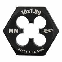 MILWAUKEE Hex Threading Die: M10x1.5 Metric, 1 in Hex Wd, Black Oxide Carbon Steel (MPN 49-57-5352)