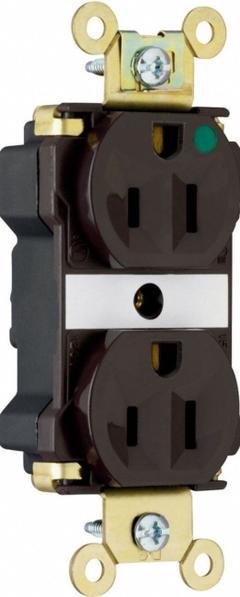 PASS & SEYMOUR Receptacle: Hospital Grade, Duplex, 5-15R, Black, 125V AC, 15 A, 2 Pole / 3 Wire (MPN PT8200BK). Key specifications — Brand: PASS & SEYMOUR.