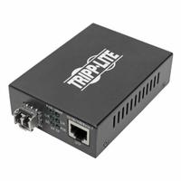 TRIPP LITE Fiber to Ethernet Media Converter: Ceiling, 2 Ports, RJ45/SFP, Multimode/Singlemode (MPN N785-P01-SFP). Key specifications — Port Type: RJ45; Mode Type: Multimode; Manufacturer Part Number: N785-P01-SFP; Brand: TRIPP LITE; Features: Supports Auto-Sensing of Network Speed; Product Type: Fiber to Ethernet Media Converter; Maximum Input Voltage: 240V AC; Mounting Location: Ceiling.