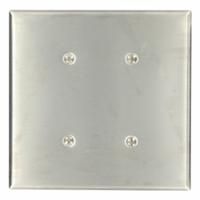 LEVITON Wall Plate: Blank, 2 Gang, Std Size (MPN 84134-40). Key specifications — Brand: LEVITON; Material: Stainless Steel.