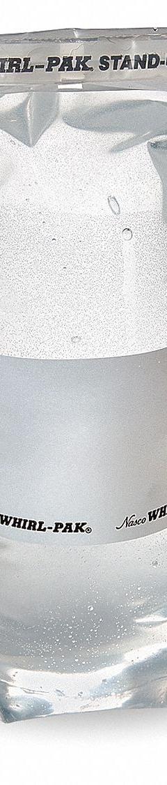 WHIRL-PAK Sampling Bag: Self-Standing, Sterile, 18 fl oz Capacity - oz, 532 mL Capacity - mL (MPN B01365). Key specifications — Brand: WHIRL-PAK; Color: Clear; Product Type: Sampling Bag; Standards: EPA; Style: Self-Standing.