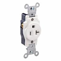 LEVITON Plugs and Receptacles: Single, 5-20, White, 125V AC, 20 A, 2 Pole / 3 Wire (MPN 5891-W)
