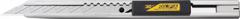 OLFA Snap-Off Art Knife: 5 1/2 in Overall Lg, Plain, 6 Segments, Silver, Metal, Straight Handle (MPN SAC-1). Key specifications — attr307932: Plain; attr307935: Silver; attr307939: Metal; attr307957: Straight; attr324893: OLFA.