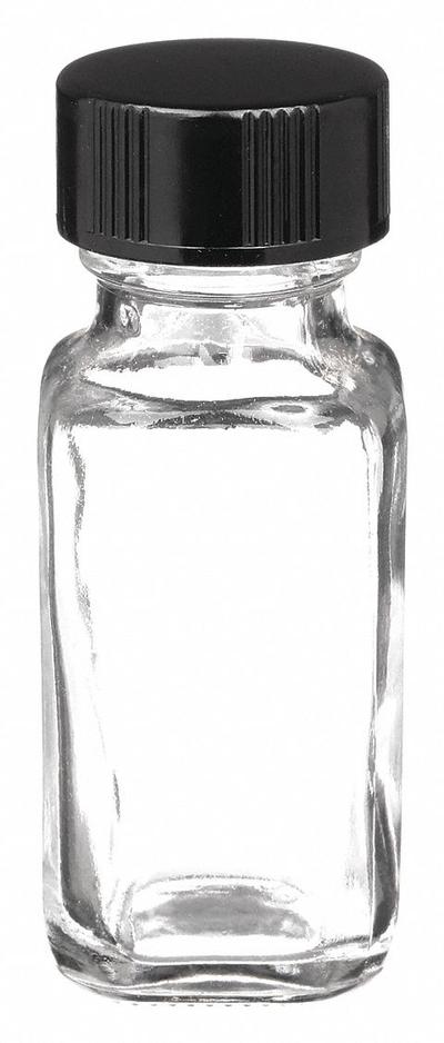 KIMBLE Sampling Bottle: 15 mL, 20-400 mm, Phenolic, LDPE/PTFE, Colorless, 48 - Rectangular Glass Lab Bottles