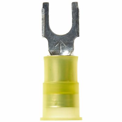 3M Fork Terminals: Yellow, Nylon, #10 Stud Size, 12 AWG – 10 AWG Wire Range - Insulated Fork Terminals