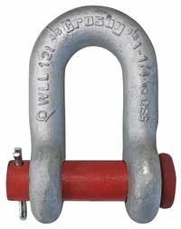 CROSBY D-Shackle: D-Shackle, 24,000 lb Working Load Limit, 1 1/4 in Body Thick, Carbon Steel, Silver (MPN 1019016). Key specifications — Body Material: Carbon Steel; Brand: CROSBY.