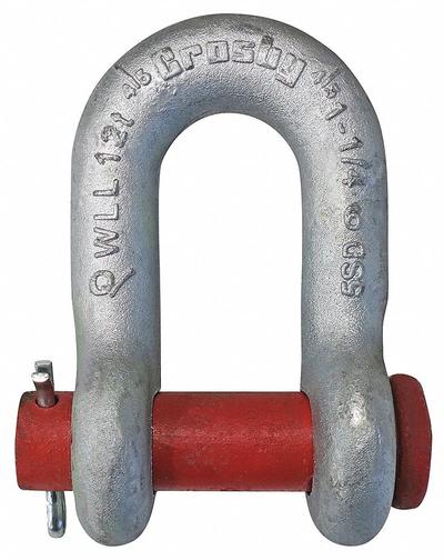 CROSBY D-Shackle: D-Shackle, 24,000 lb Working Load Limit, 1 1/4 in Body Thick - Chain Shackles