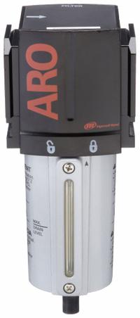 ARO Compressed Air Filter: Particulate, 3/4 in NPT, 5 micron, 216 cfm, 250 psi Max Op Pressure, 2000 (MPN F35351-410). Key specifications — attr110055: 2000; attr110008: ARO.