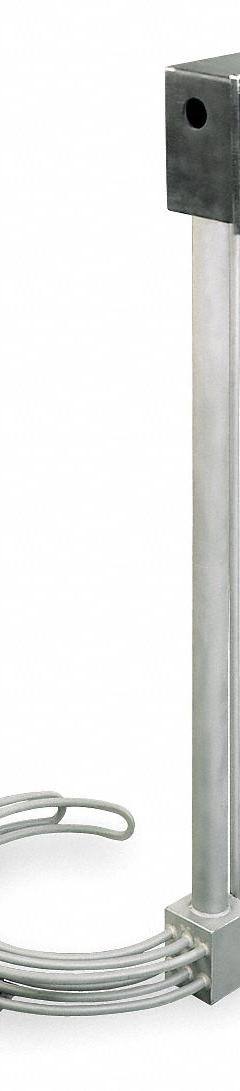 VULCAN Over The Side Immersion Heater: 1 Phase, 240V AC, 6,000 W Watt, 20 W/sq in, 20 in Overall Lg (MPN TSB-36TB). Key specifications — Watt Density: 20 W/sq in; Sheath Material: Steel; Brand: VULCAN.