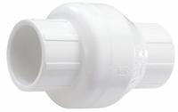 NDS Swing Check Valve: Swing, Inline Valve Body, 3/4 in Pipe Size, IPS x IPS, PVC, 14°F to 140°F (MPN 1520-07). Key specifications — Brand: NDS.
