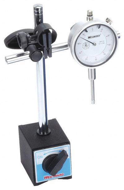 WESTWARD Dial Indicator & Mag Base Set: 0 in to 1 in, Inch, Plunger - Dial Indicator & Base Sets