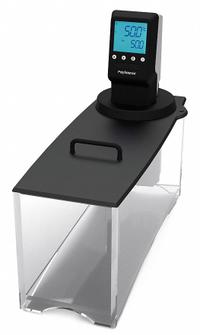 POLYSCIENCE Chiller: 14 L Capacity, 85°C Max Temp, Polycarbonate, +/-0.07°C, LCD, 8 in Interior Dp (MPN MX14P100-L11B). Key specifications — Display Type: LCD; Heated or Refrigerated: Heated; Brand: POLYSCIENCE; Interior Material: Polycarbonate; Temperature Accuracy Tolerance: +/-0.07°C; Voltage: 120V AC.