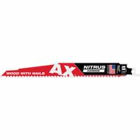 MILWAUKEE Reciprocating Saw Blade: 5 Teeth per Inch, 9 in Blade Lg, 0.05 in Blade Thick, Carbide (MPN 48-00-7252). Key specifications — attr1109198: 5; attr1109200: Rigid for Straight Cuts; attr1109201: Tapered; attr1109209: MILWAUKEE.