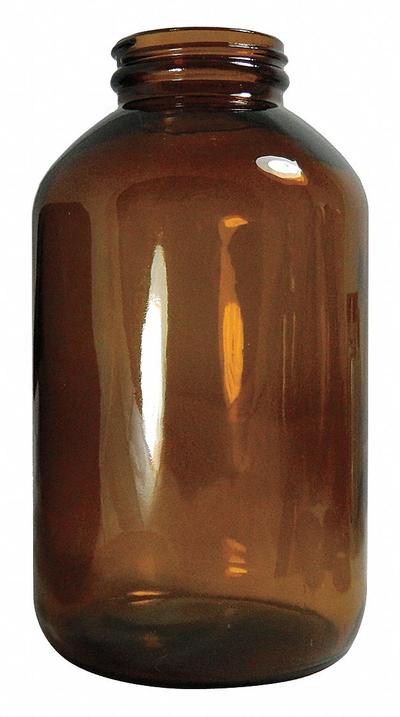 APPROVED VENDOR Packer Bottle: 300 mL, 53-400 mm, Amber, 96 Bottles - Amber Wide Mouth Glass Lab Bottles