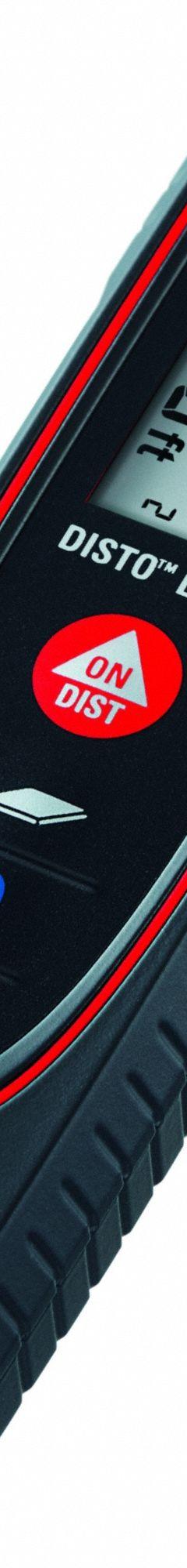 LEICA DISTO Laser Distance Meter: Area Measurement, Inch/Metric, 1/4 m – 200 ft, ± 1.5 mm, AAA, LCD (MPN E7100I). Key specifications — attr938983: Inches; attr938974: Area Measurement; attr934751: LEICA DISTO; attr938968: ± 1.5 mm; attr938975: Warranty Card; attr938977: Red.