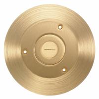 HUBBELL WIRING DEVICE-KELLEMS Floor Box Cover: Round, Gold, Brass, Brushed, 6 1/4 in Dia. x 1/4 in H (MPN SF2525). Key specifications — Brand: HUBBELL WIRING DEVICE-KELLEMS; Color: Gold; Cover Shape: Round; Finish: Brushed; Material: Brass.