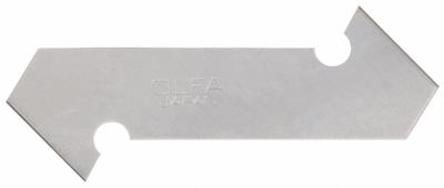 OLFA Scoring Blade: 2 3/8 in Blade Lg, 1/2 in Blade Wd, 0.024 in Blade Thick - Straight-Edge Hook-Tip Replacement Utility Blades