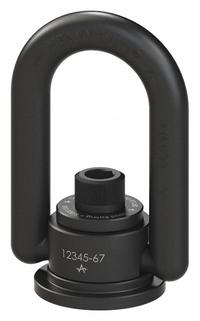 ADB HOIST RINGS Hoist Ring: Pivot/Swivel, Black Oxide-Coated Steel, 1 1/4"-7, Max. 24,000 lb (MPN 36650). Key specifications — attr994472: ADB HOIST RINGS; attr994492: 1-1/4"-7; attr998493: Lifting.