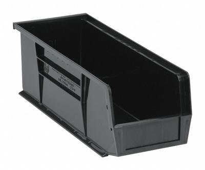 QUANTUM STORAGE SYSTEMS Hang and Stack Bin: 5 1/2 in x 14 3/4 in x 5 in, Black - Recycled Plastic Bins