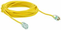 APPROVED VENDOR Extension Cord: Outdoor Use, 50 ft Lg, Outlet, 5-15P, 14/3, SJTOW, Yellow, 125V AC (MPN 4GAA8). Key specifications — Brand: APPROVED VENDOR; Temperature Rating: -58° to 194°F; NEMA Plug Configuration: 5-15P.