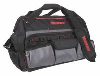 WESTWARD Tool Bag: 18 in W x 12 1/2 in D x 13 1/2 in H, Black, Polyester, 22 Pockets, Polyester (MPN 32PJ38). Key specifications — Color: Black; Brand: WESTWARD; Material: Polyester.