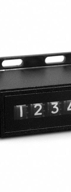 TRUMETER Mechanical Rotary Counter: Top Coming (TC), Top Coming (TC), Base Mounting, White, 5 Digits (MPN 7-2235). Key specifications — attr1048545: 7-2235; attr1048549: TRUMETER; attr1048554: White; attr1048558: Large Display; attr1048564: Right Hand Top Coming; attr1048565: Base; attr1048567: Mechanical; attr1048576: Black.