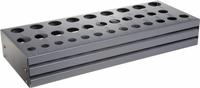 HUOT Drill Bit Stand: 33 Compartments, For 1/2 in to 1 in by 64ths Drill Bits (MPN 11975). Key specifications — attr1032747: HUOT.